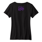 Womens Medium Black Short Sleeve V-neck Tee