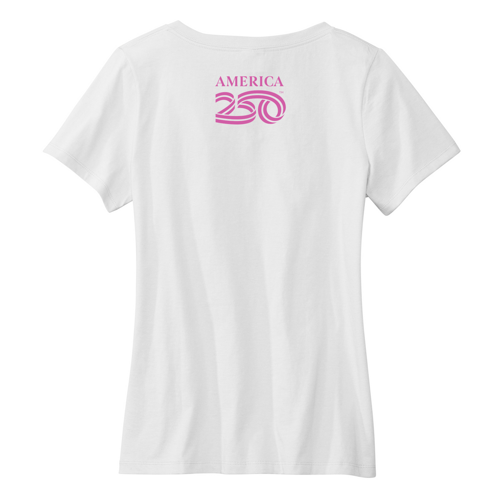 Womens Medium White Short Sleeve V-neck Tee