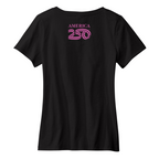 Womens Medium Black Short Sleeve V-neck Tee