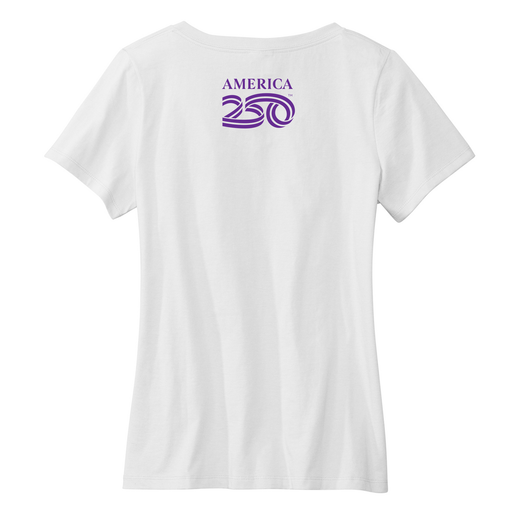 Womens Medium White Short Sleeve V-neck Tee