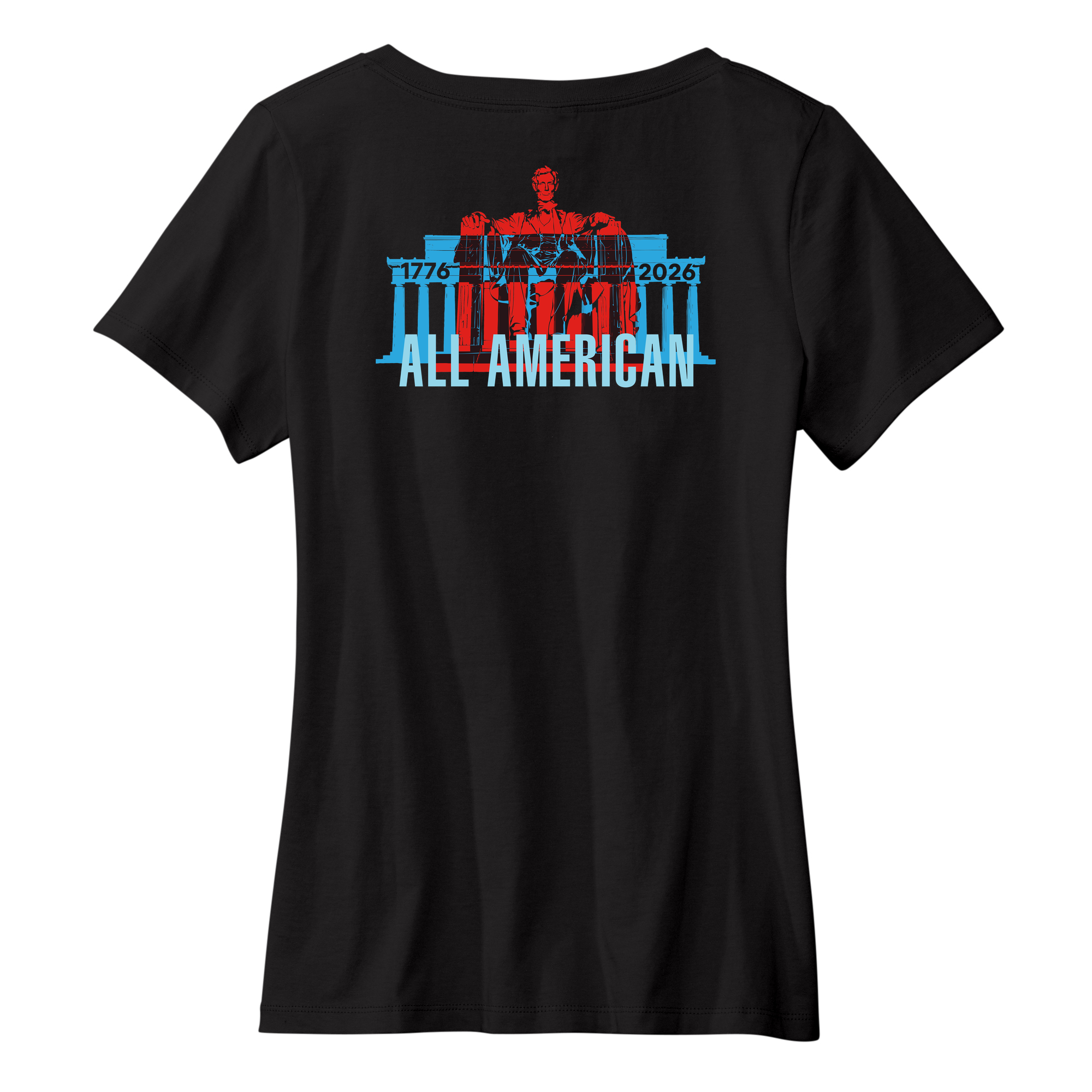 Womens Medium Black Short Sleeve V-neck Tee