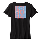 Womens Medium Black Short Sleeve V-neck Tee