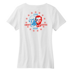 Womens Medium White Short Sleeve V-neck Tee