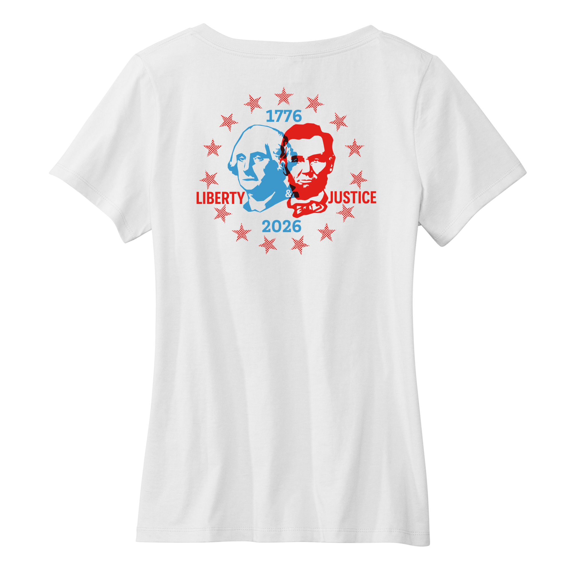 Womens Medium White Short Sleeve V-neck Tee