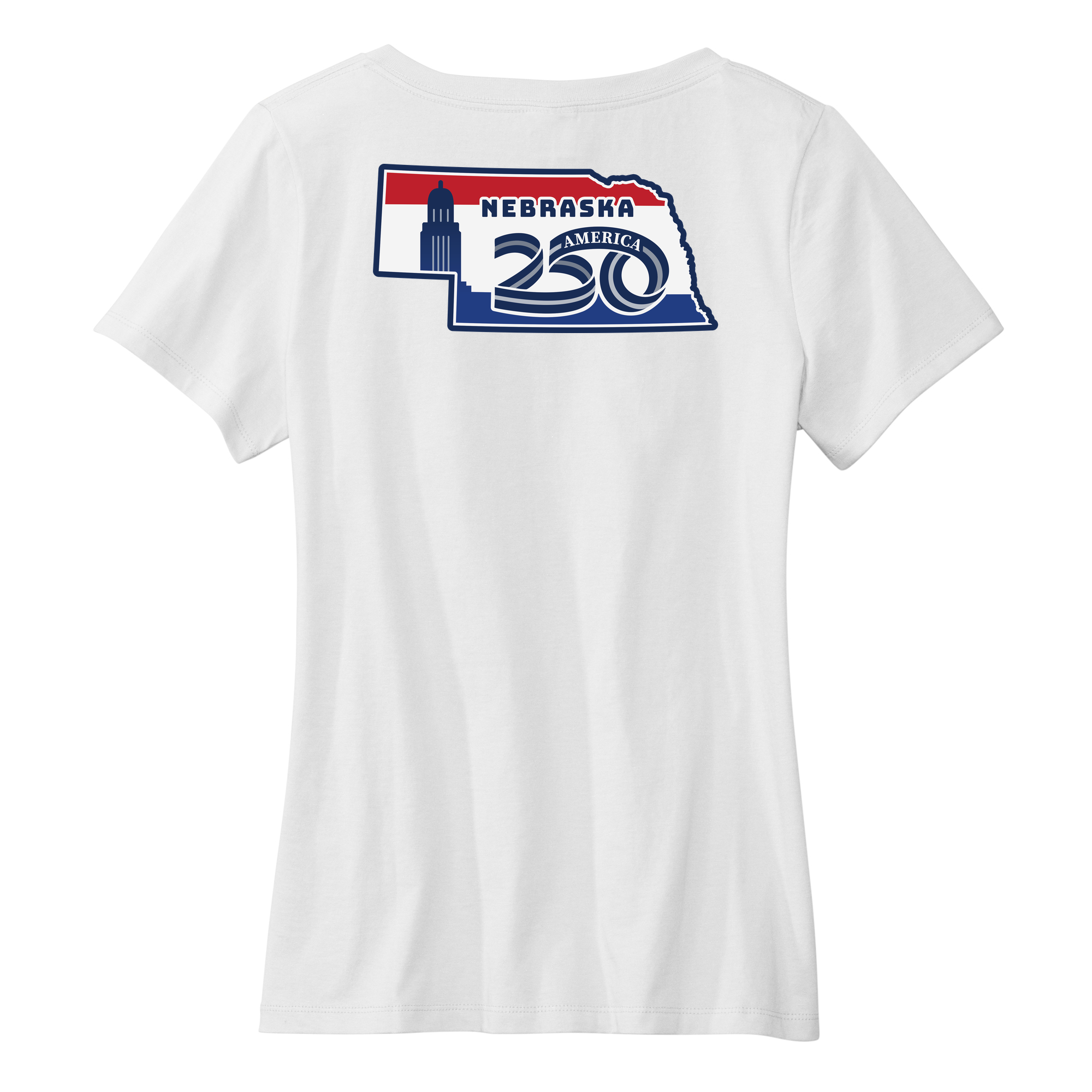 Womens Medium White Short Sleeve V-neck Tee