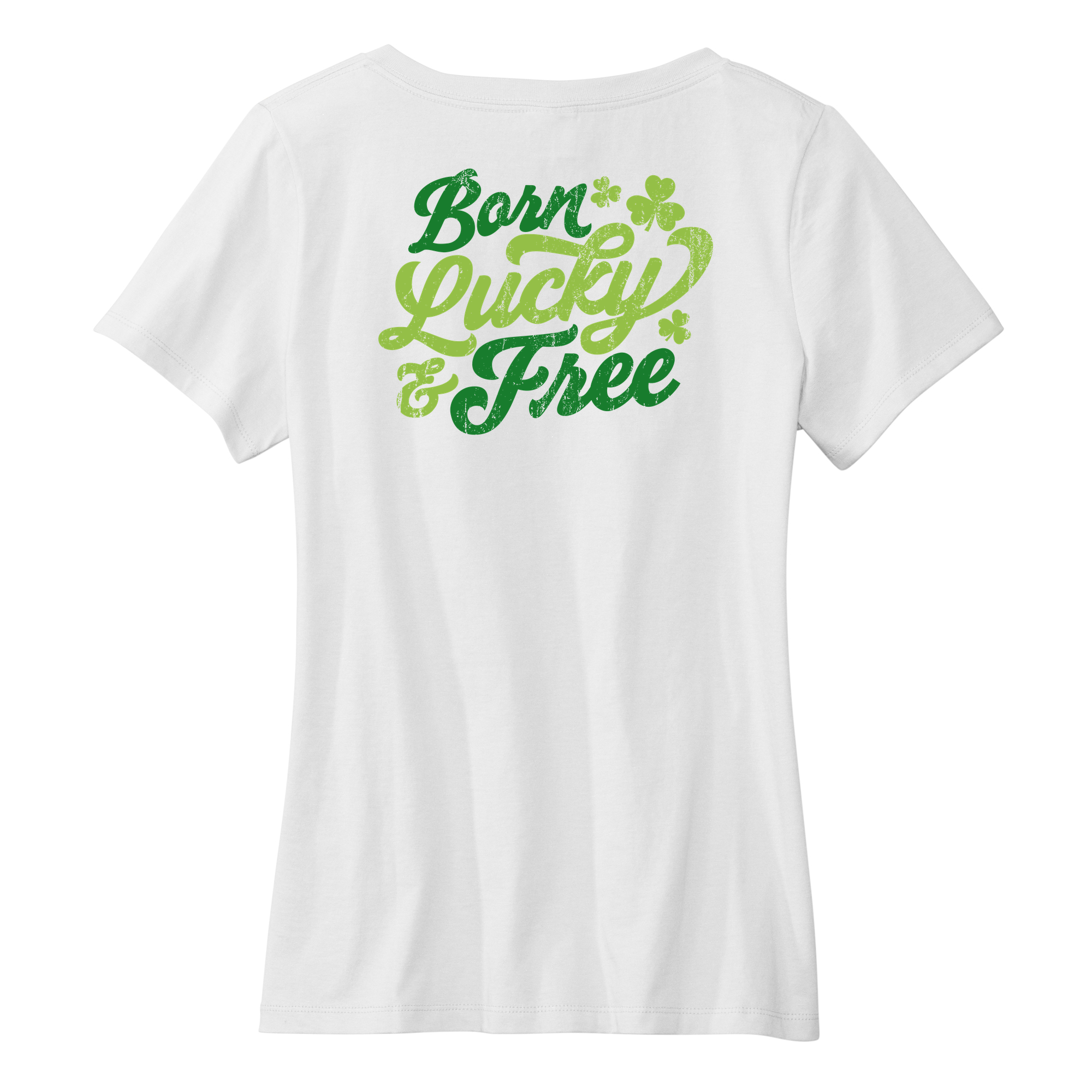 Womens Medium White Short Sleeve V-neck Tee