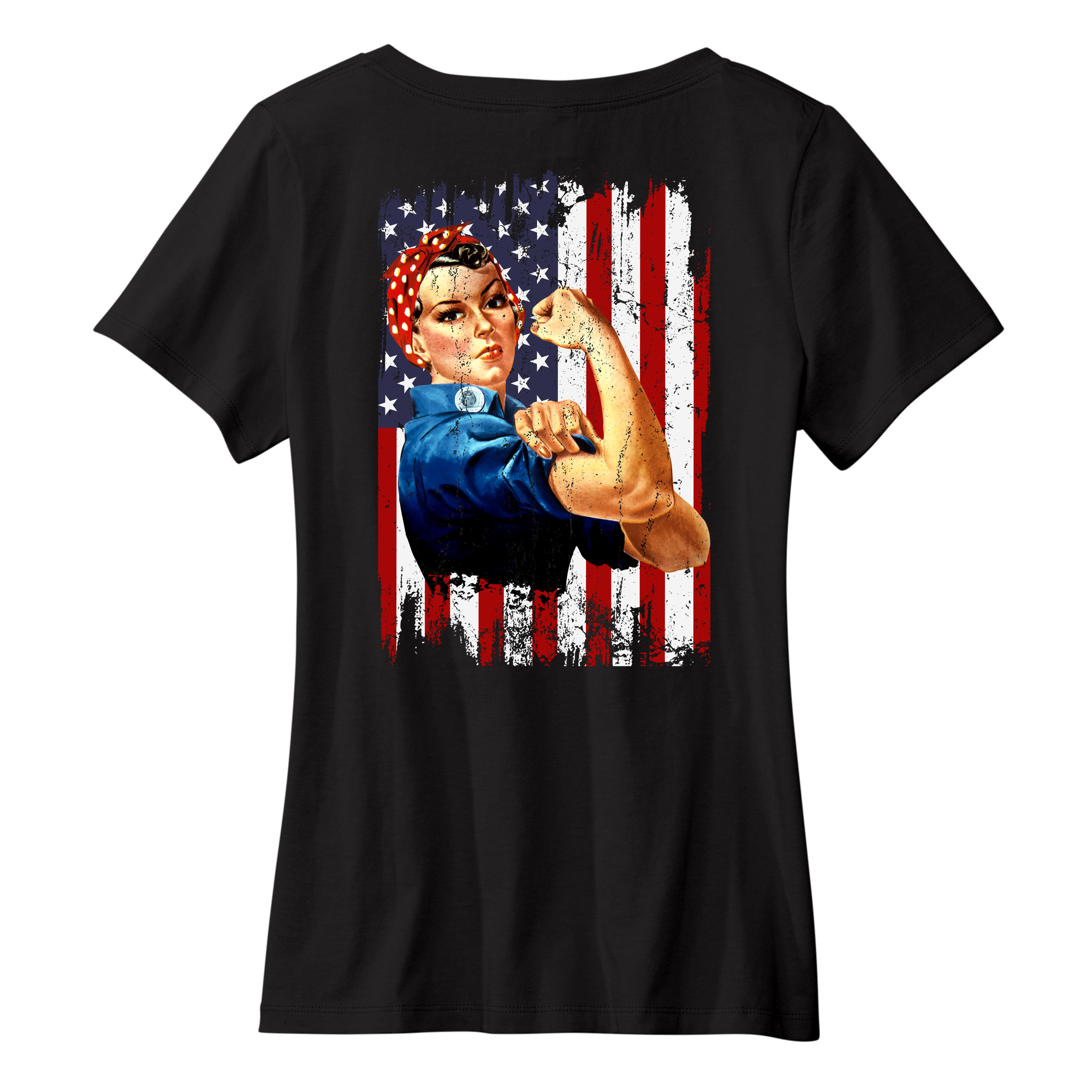 Womens Medium Black Short Sleeve V-neck Tee
