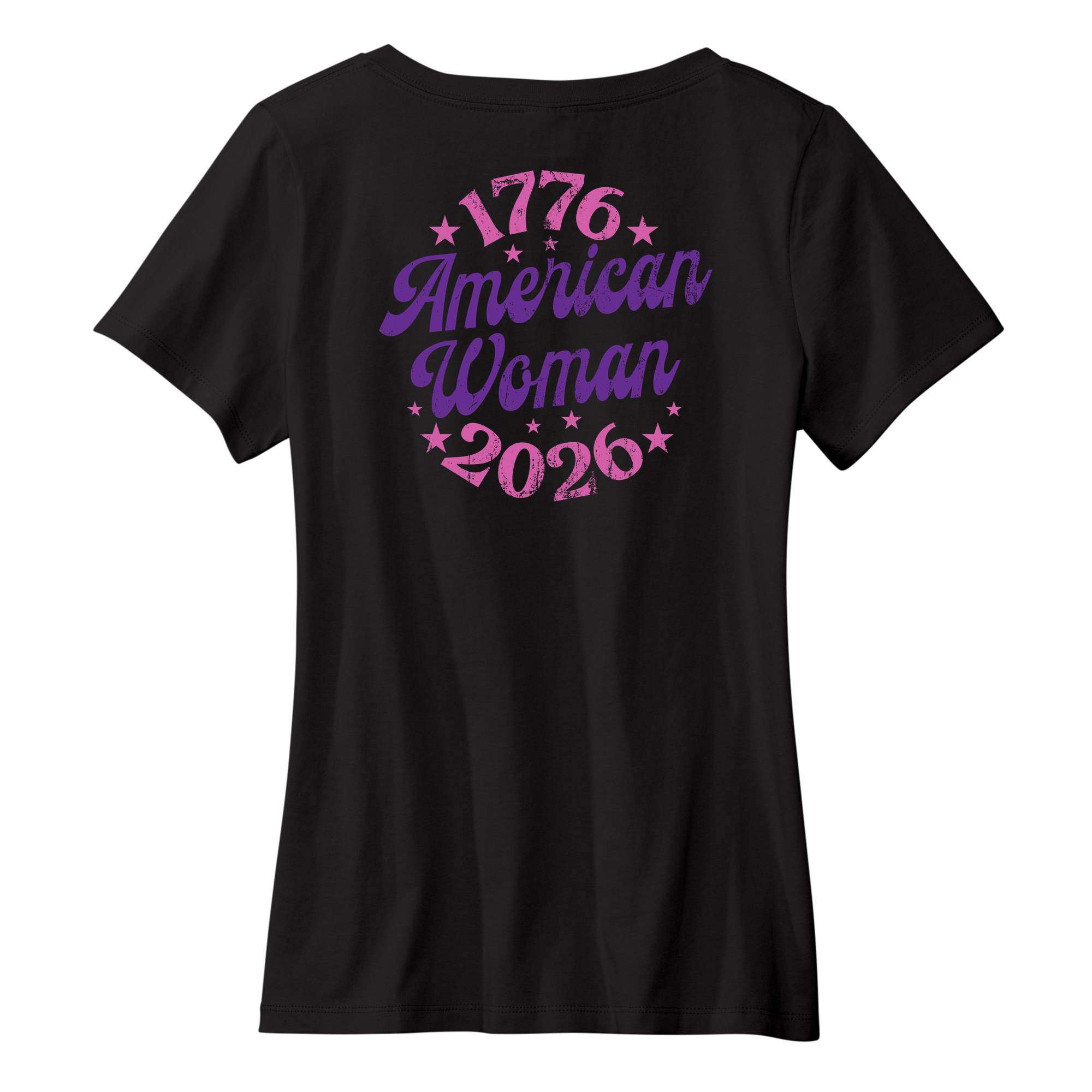 Womens Medium Black Short Sleeve V-neck Tee