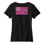 Womens Medium Black Short Sleeve V-neck Tee