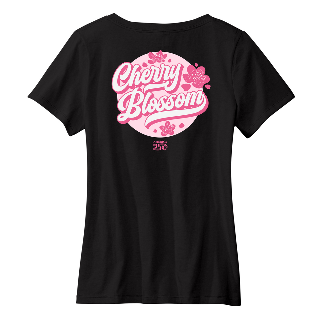 Womens Medium Black Short Sleeve V-neck Tee