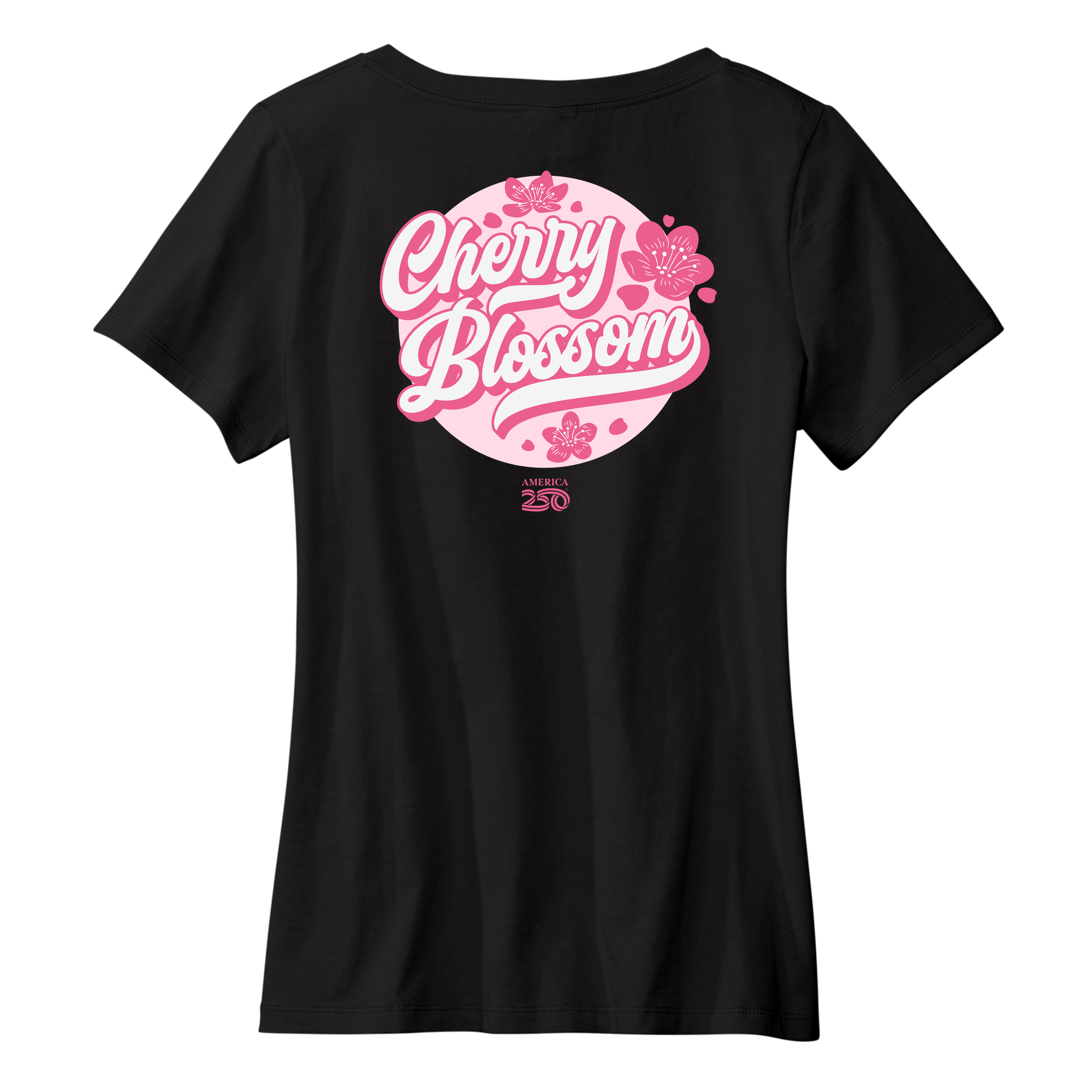 Womens Medium Black Short Sleeve V-neck Tee