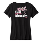Womens Medium Black Short Sleeve V-neck Tee