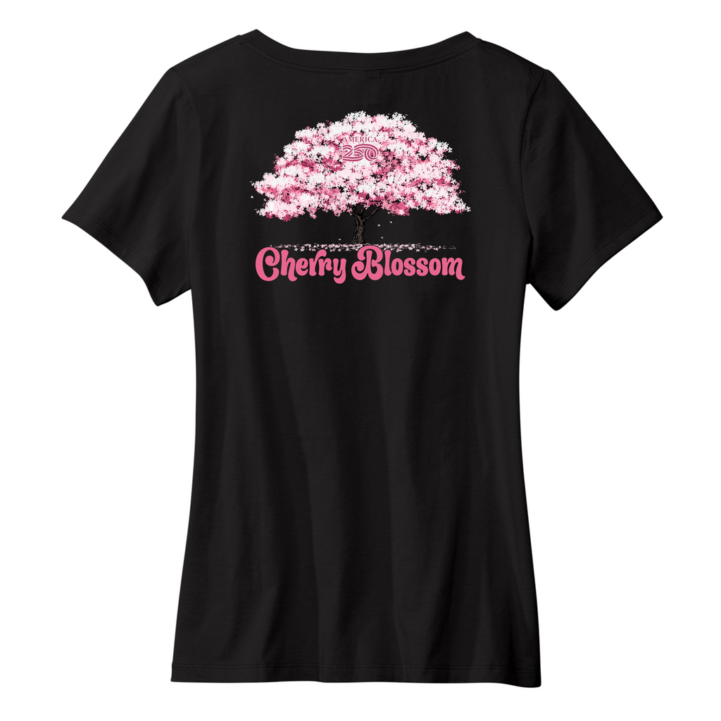 Womens Medium Black Short Sleeve V-neck Tee