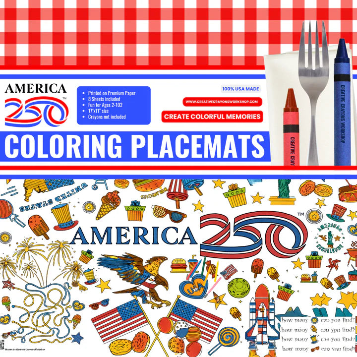 America250 Coloring Placemats - Set of 8