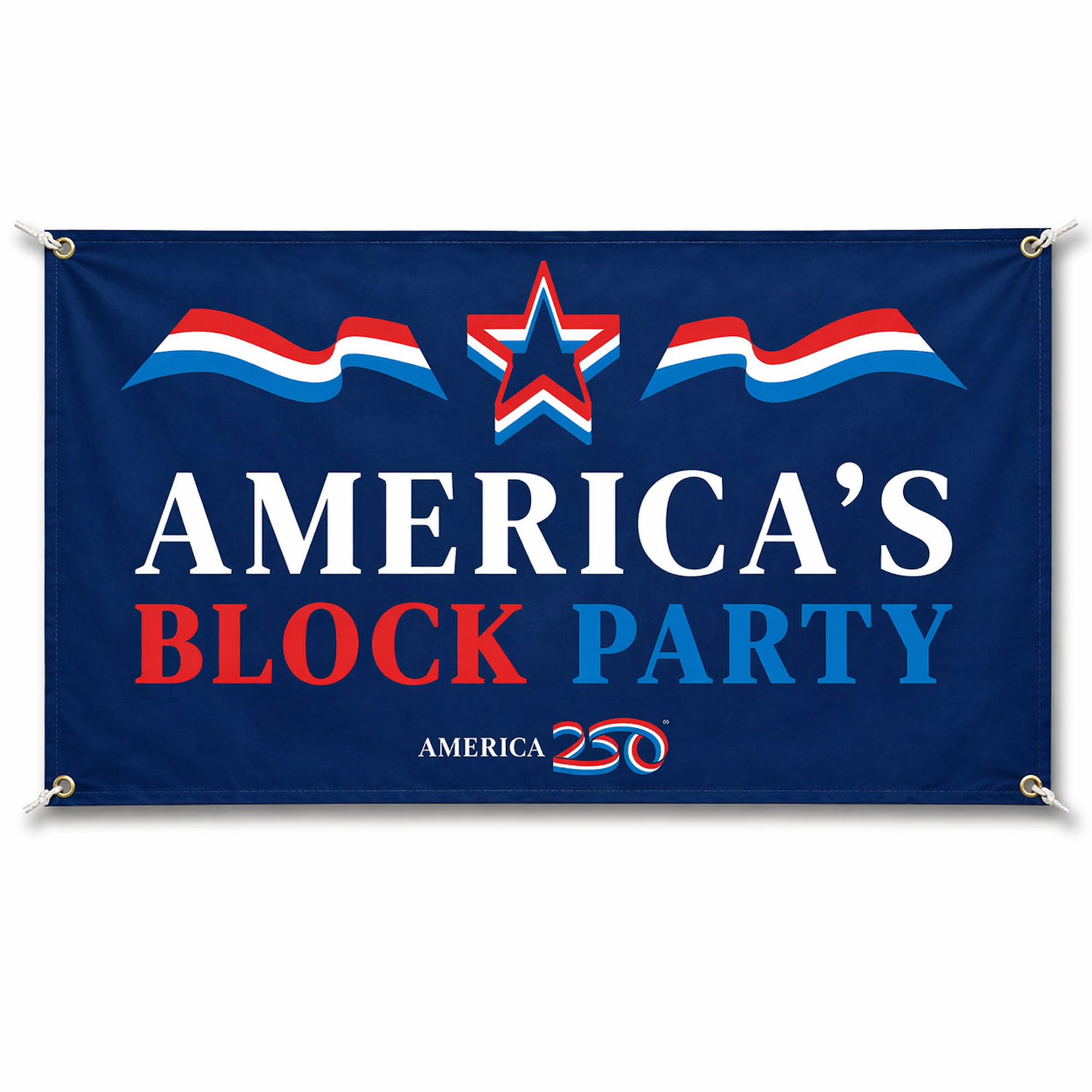 America's Block Party Vinyl Banner - 2'x3'