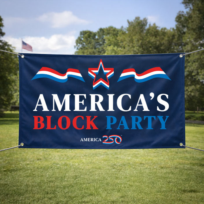 America's Block Party Vinyl Banner - 2'x4'