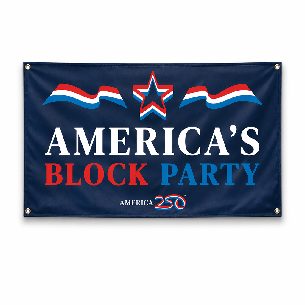 America's Block Party Vinyl Banner - 2'x4'