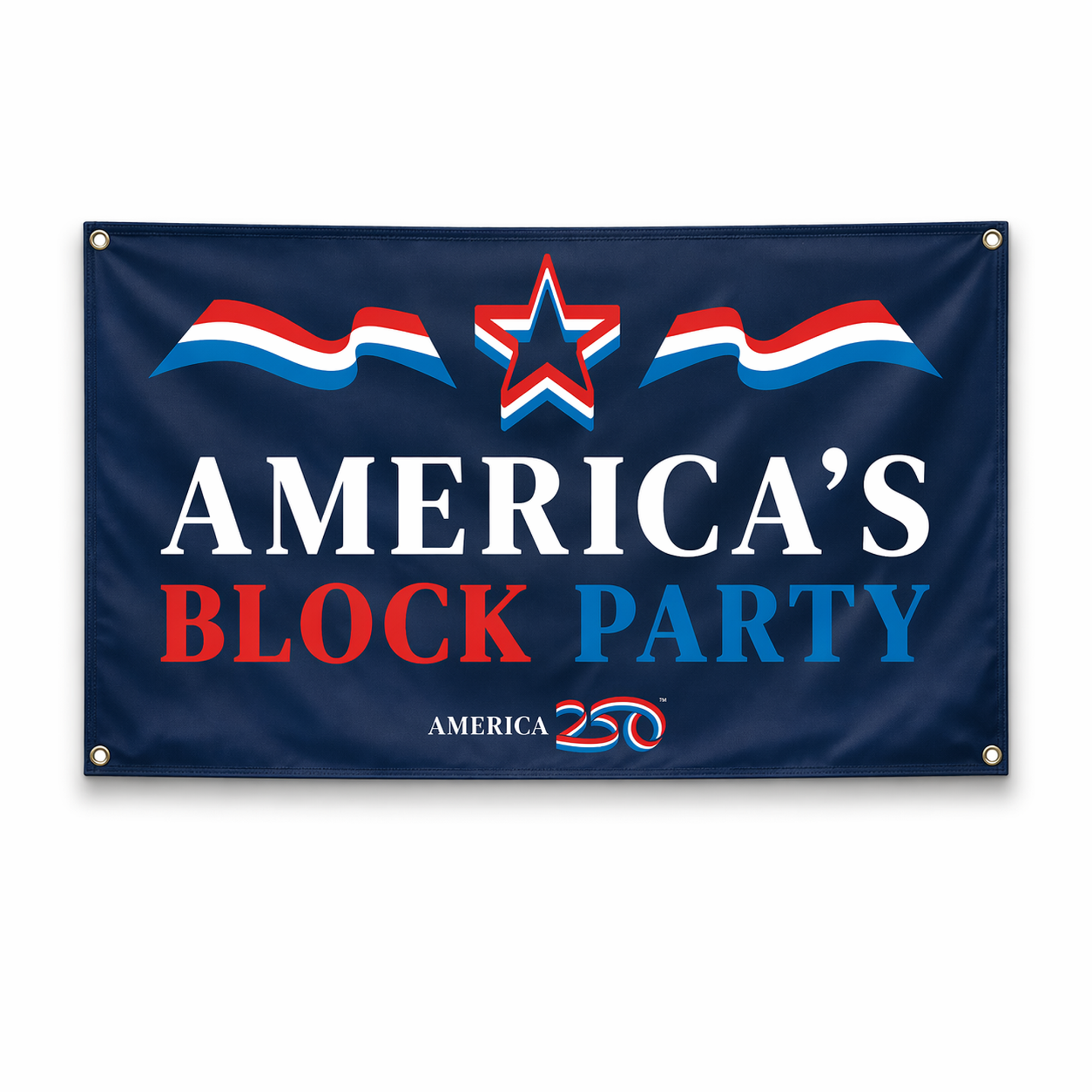 America's Block Party Vinyl Banner - 2'x4'