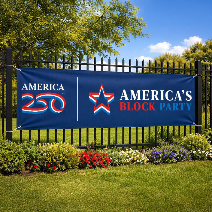 America's Block Party Vinyl Banner - 2'x6'