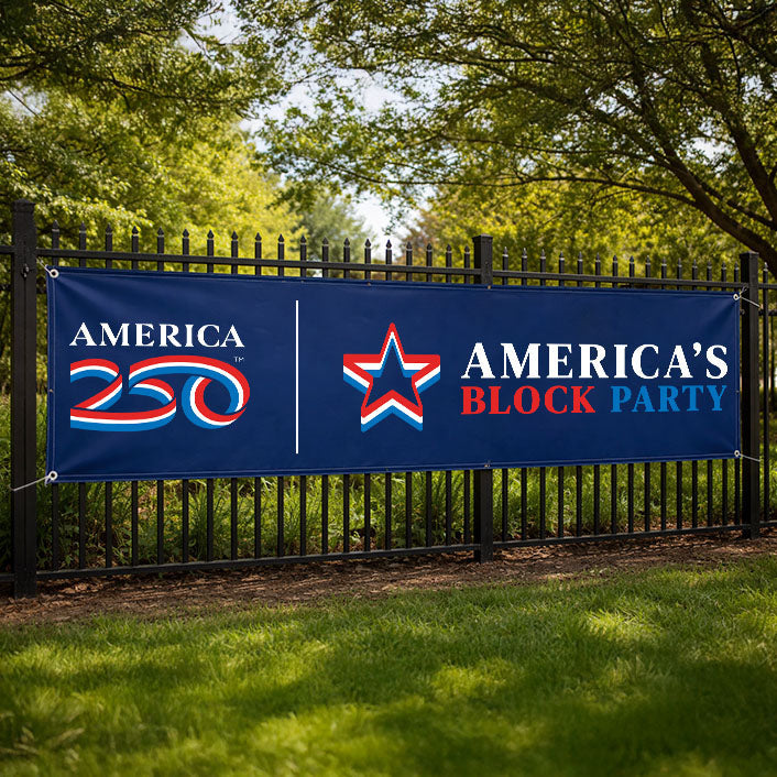 America's Block Party Vinyl Banner - 2'x8'