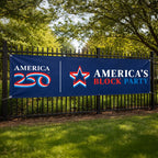 America250 America's Block Party Vinyl Banner - 2'x8'