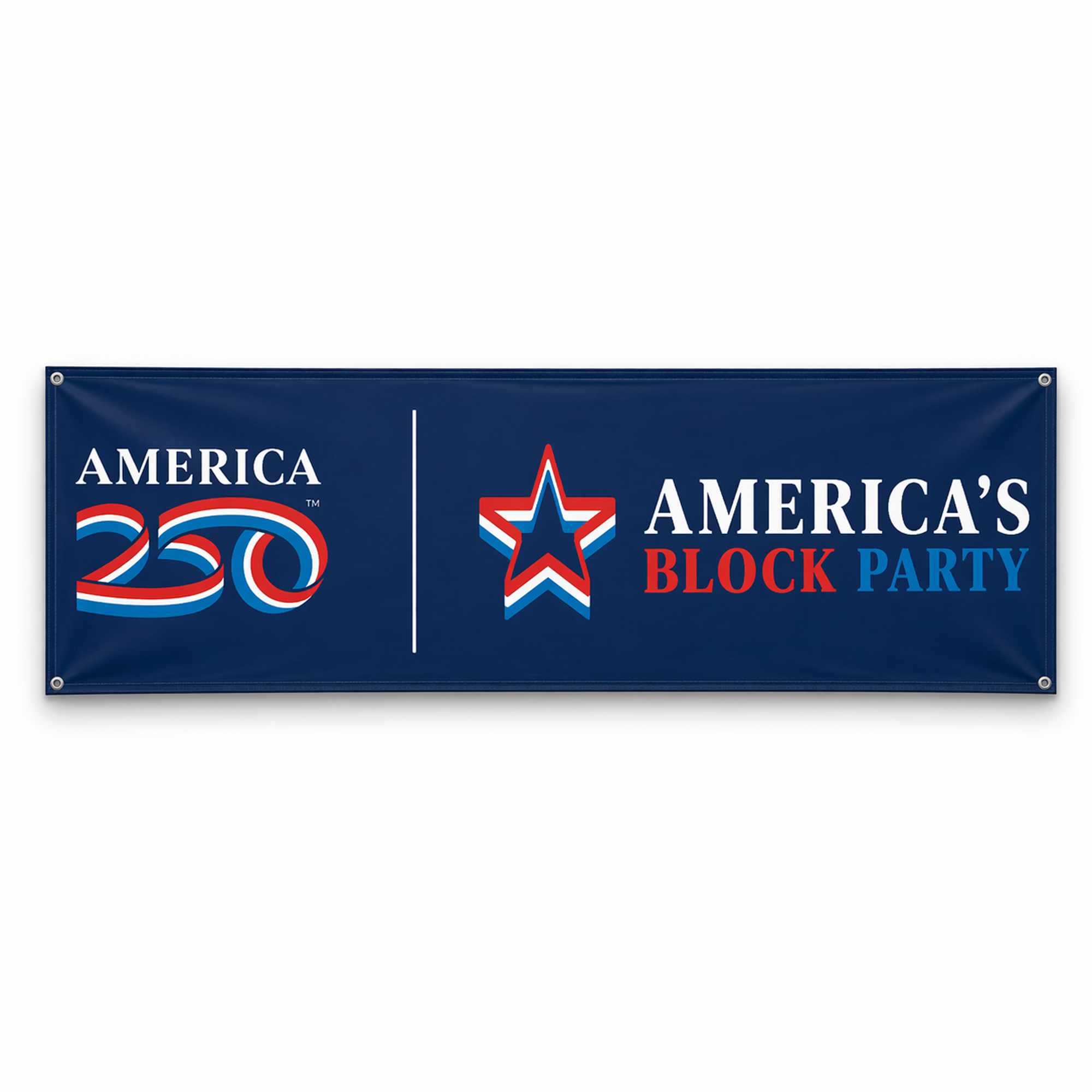America's Block Party Vinyl Banner - 2'x8'