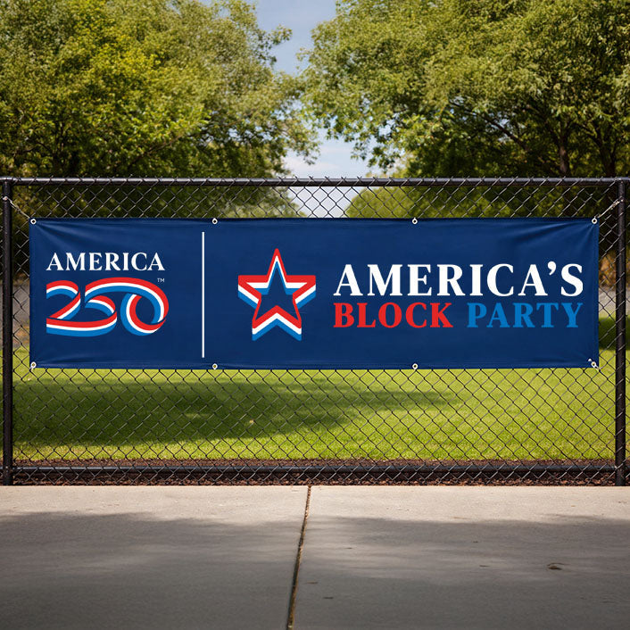 America's Block Party Vinyl Banner - 2'x10'