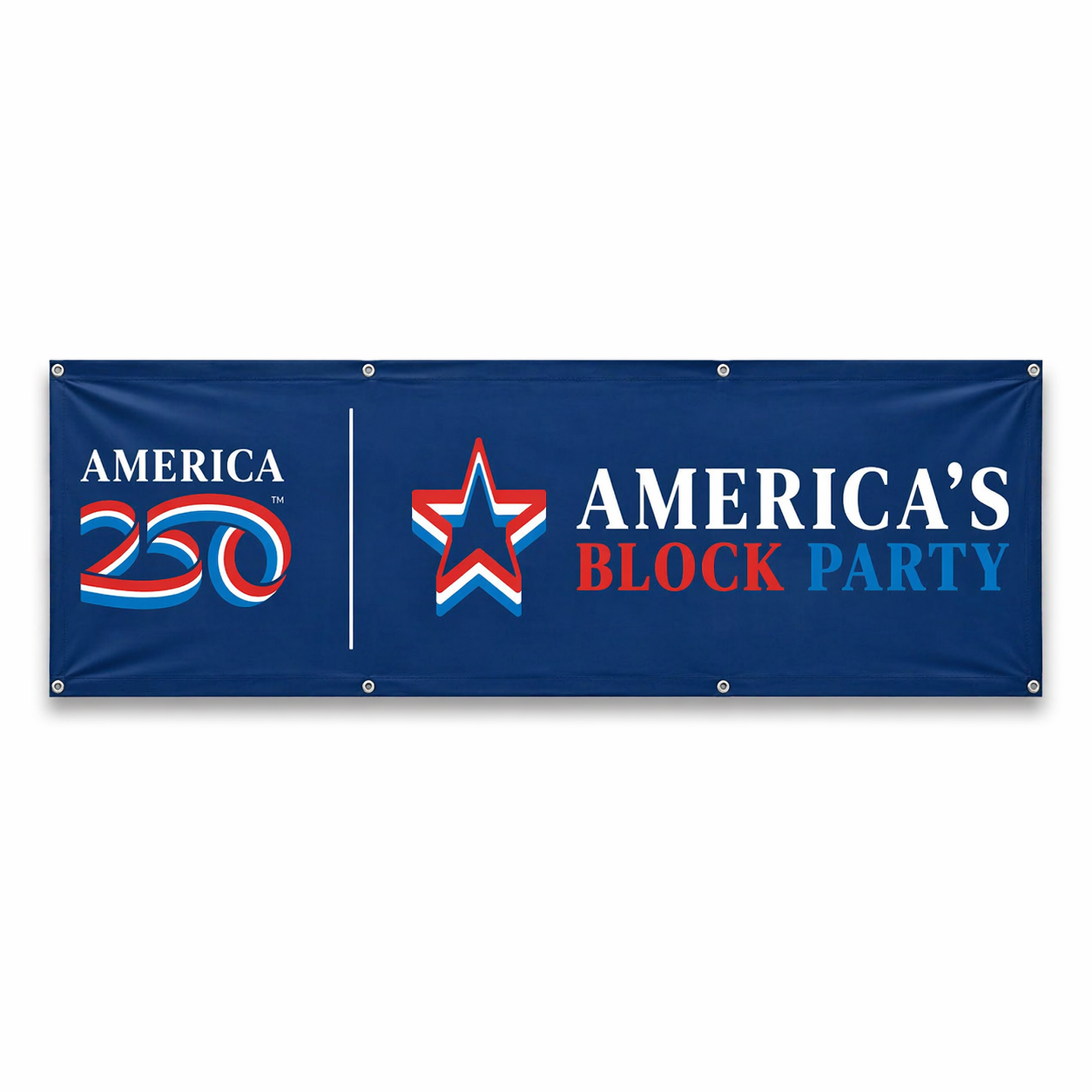 America's Block Party Vinyl Banner - 2'x10'