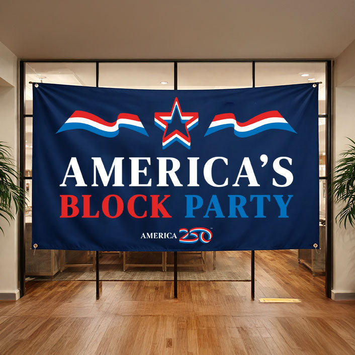 America's Block Party Vinyl Banner - 3'x5'