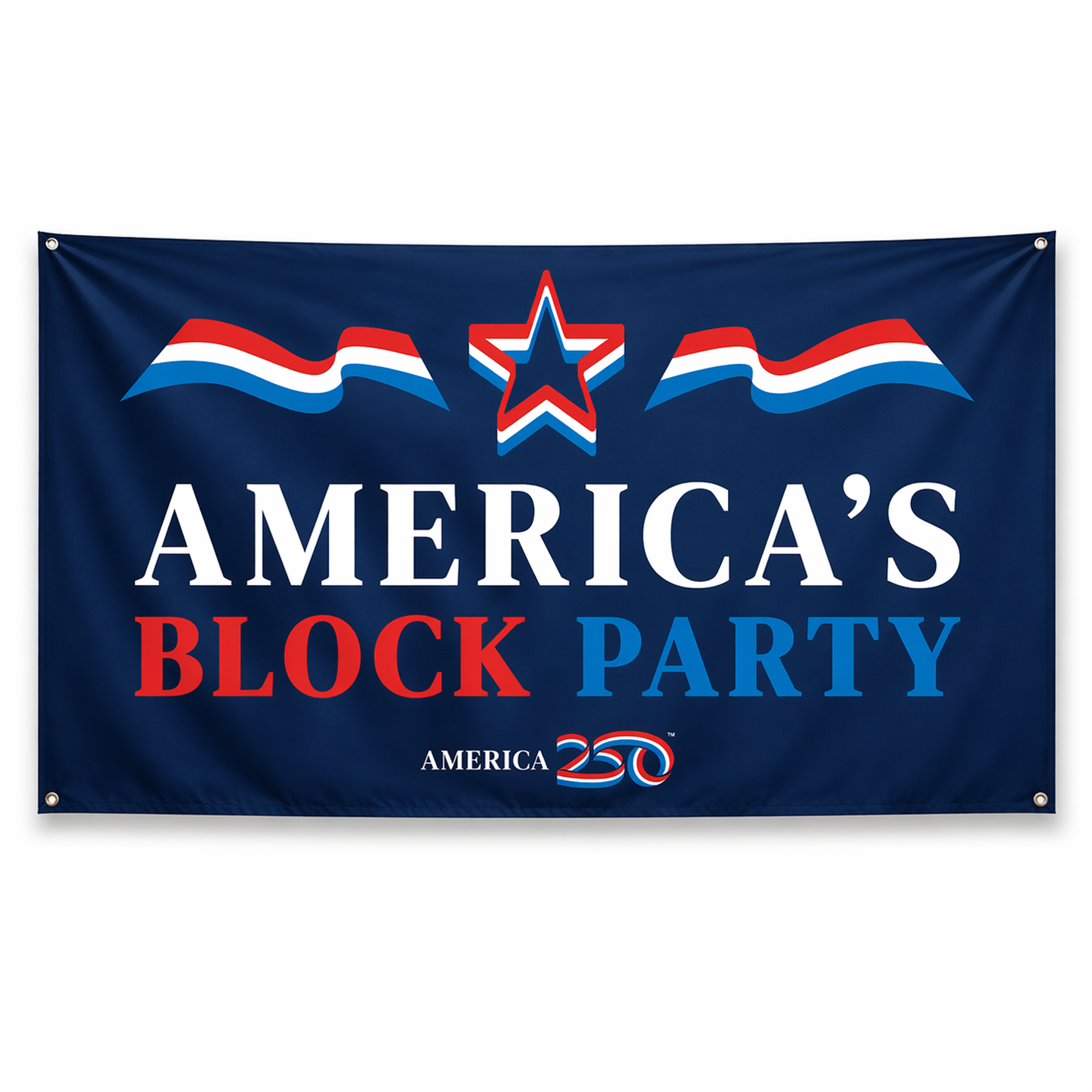 America's Block Party Vinyl Banner - 3'x5'