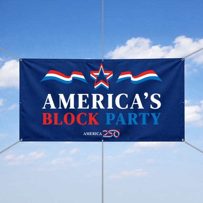 America's Block Party Vinyl Banner - 3'x6'