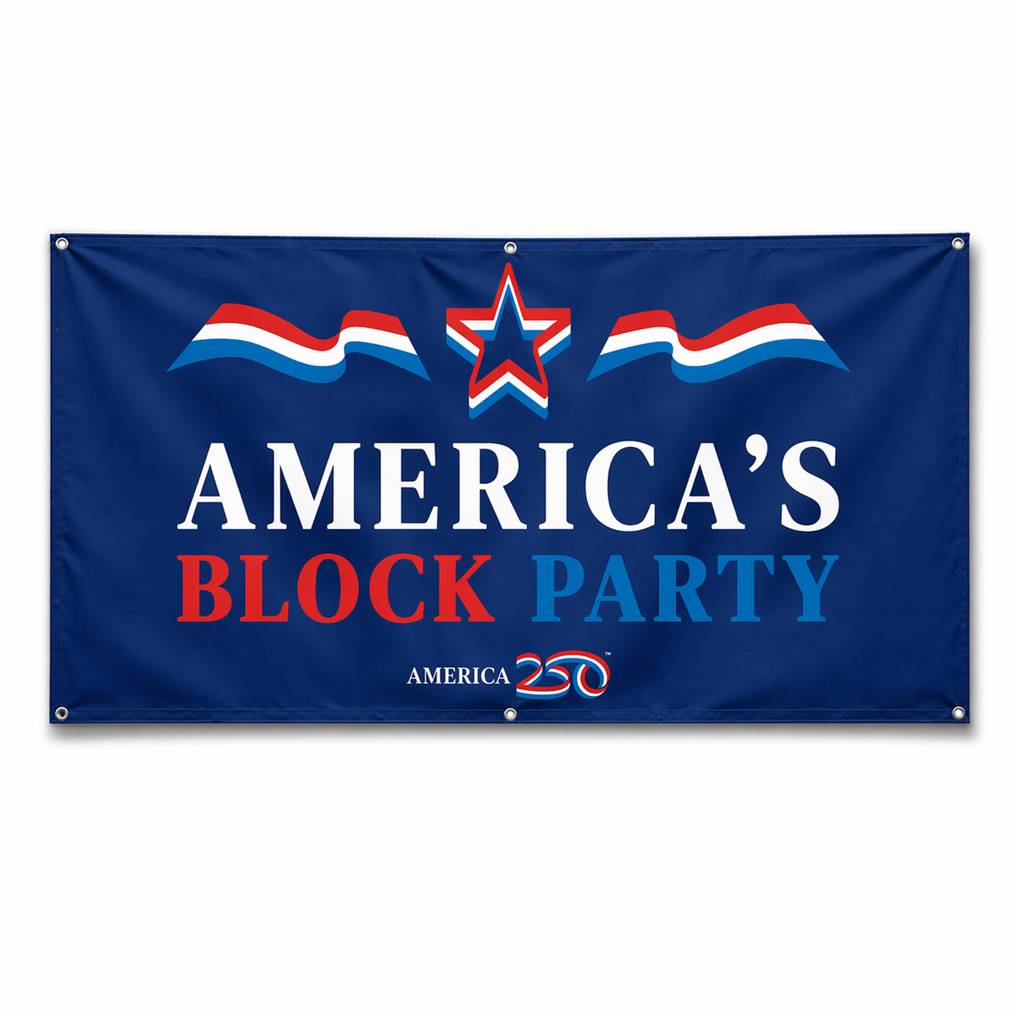 America's Block Party Vinyl Banner - 3'x6'
