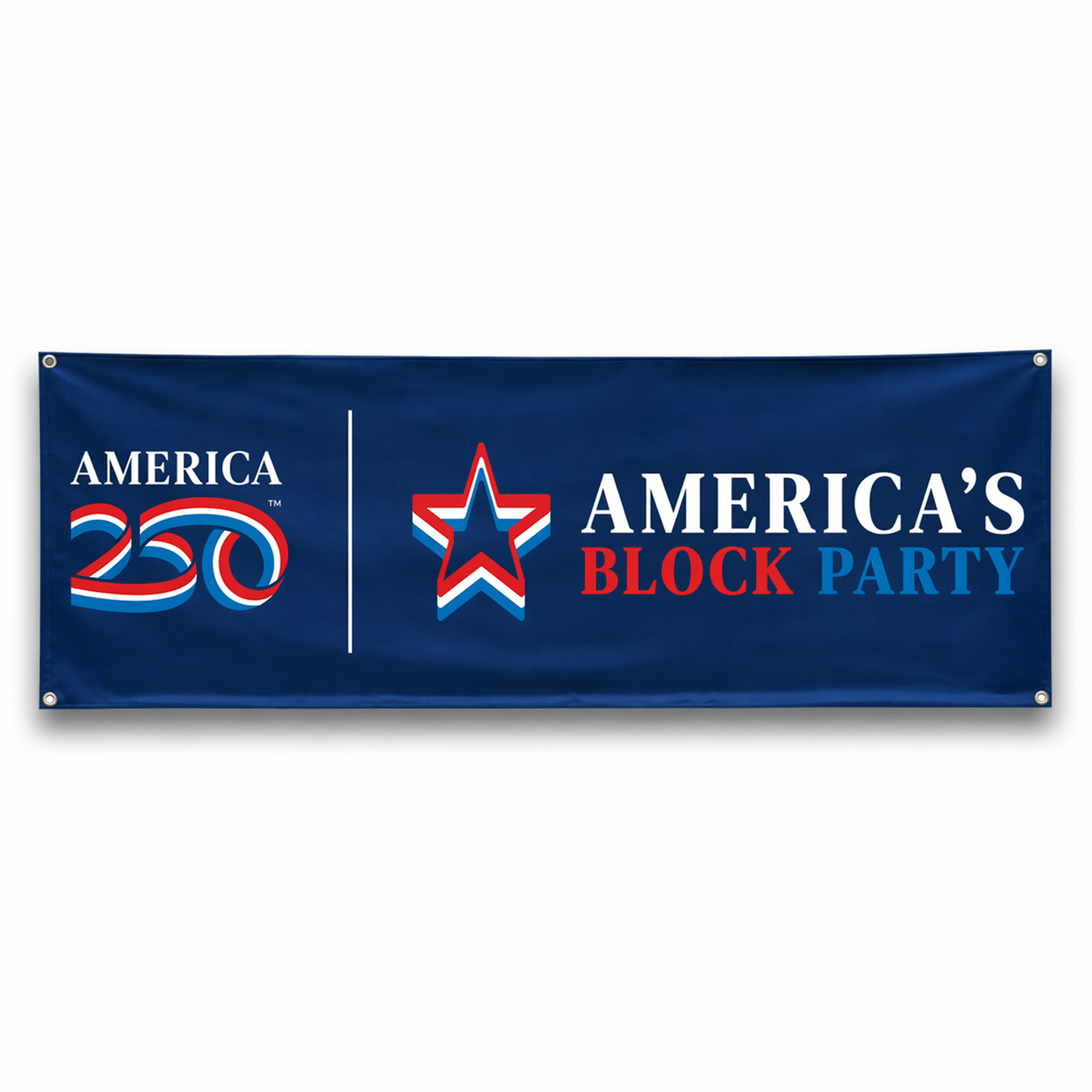 America's Block Party Vinyl Banner - 3'x8'