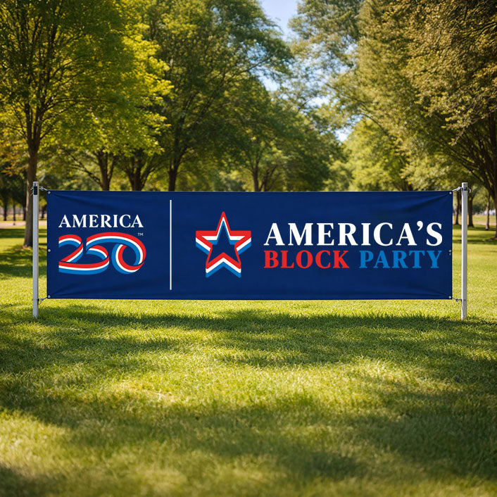 America's Block Party Vinyl Banner - 3'x10'