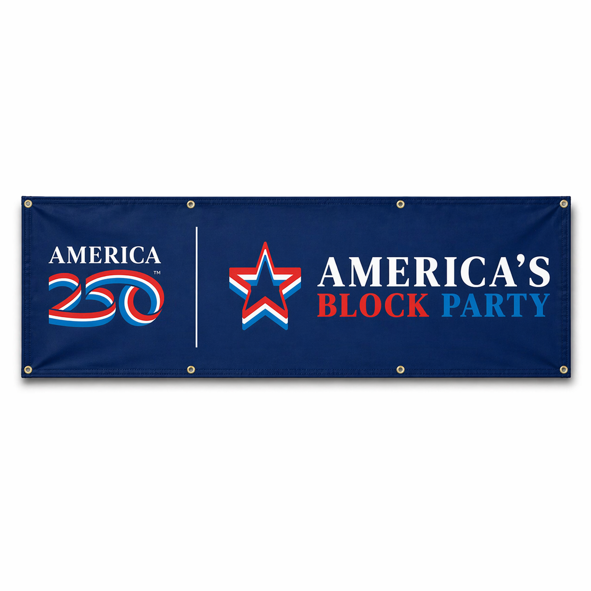 America's Block Party Vinyl Banner - 3'x10'