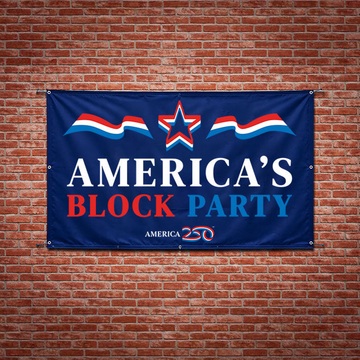 America's Block Party Vinyl Banner - 4'x5'