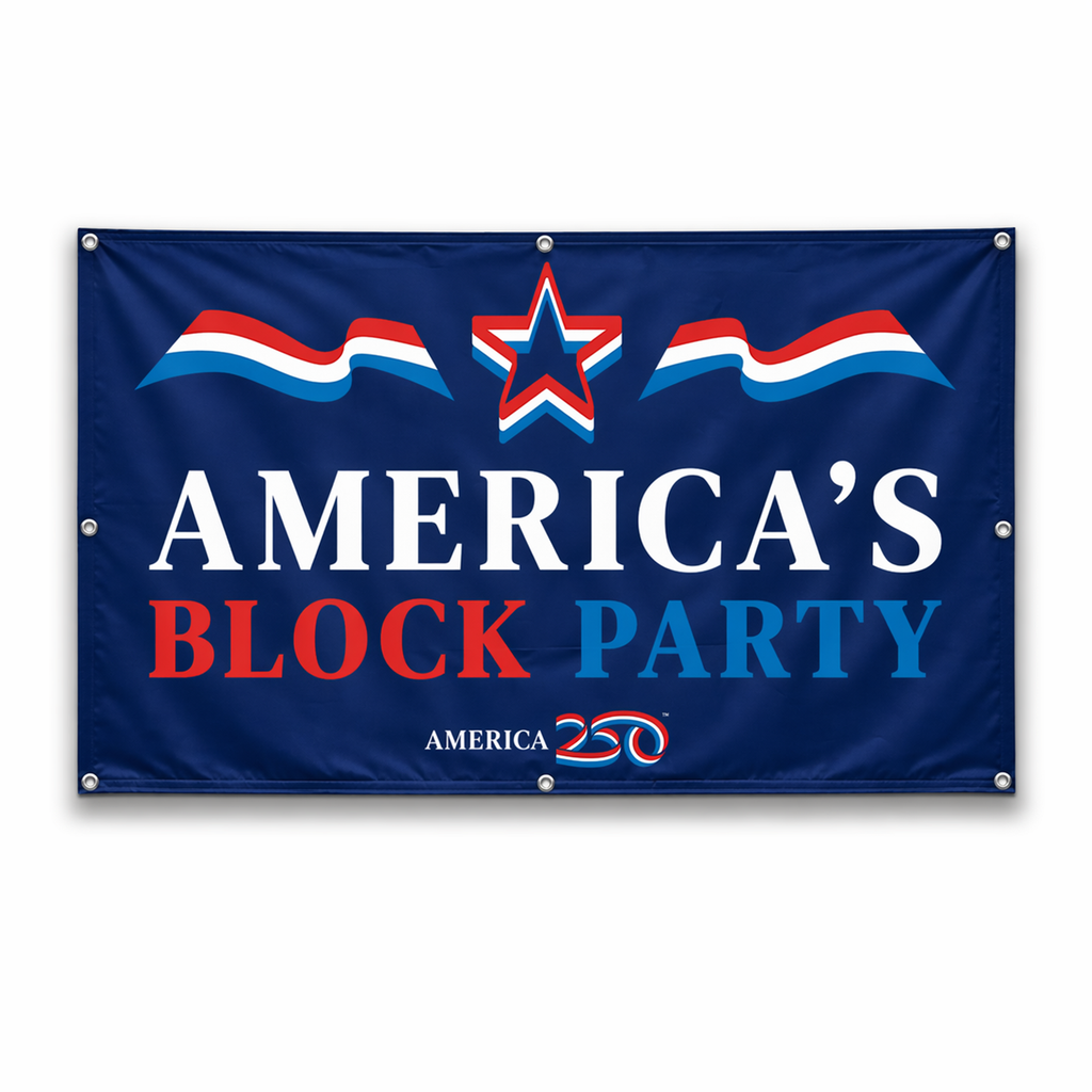 America's Block Party Vinyl Banner - 4'x5'