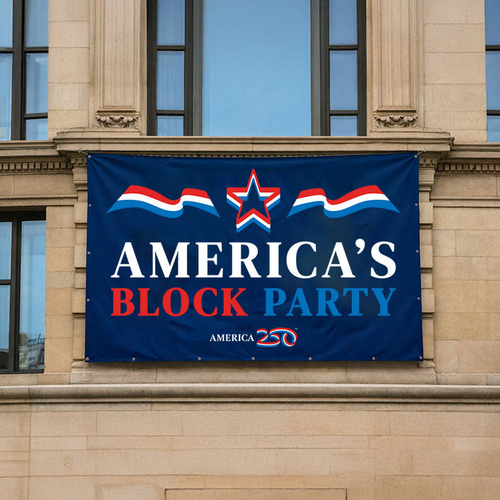 America's Block Party Vinyl Banner - 4'x6'