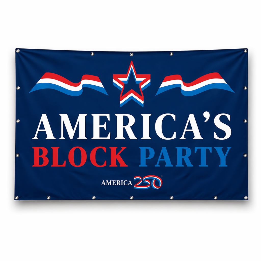 America's Block Party Vinyl Banner - 4'x6'