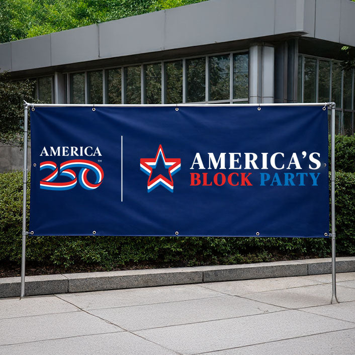 America's Block Party Vinyl Banner - 4'x8'
