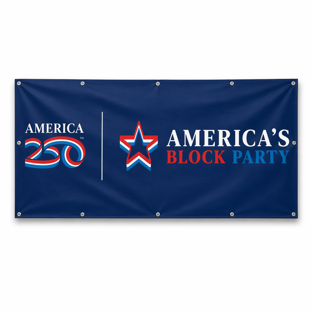 America's Block Party Vinyl Banner - 4'x8'