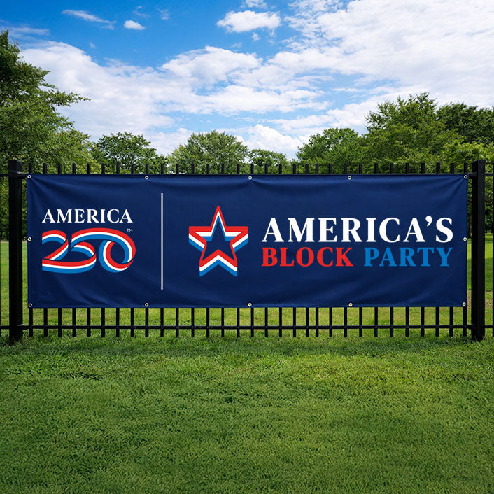 America's Block Party Vinyl Banner - 4'x10'