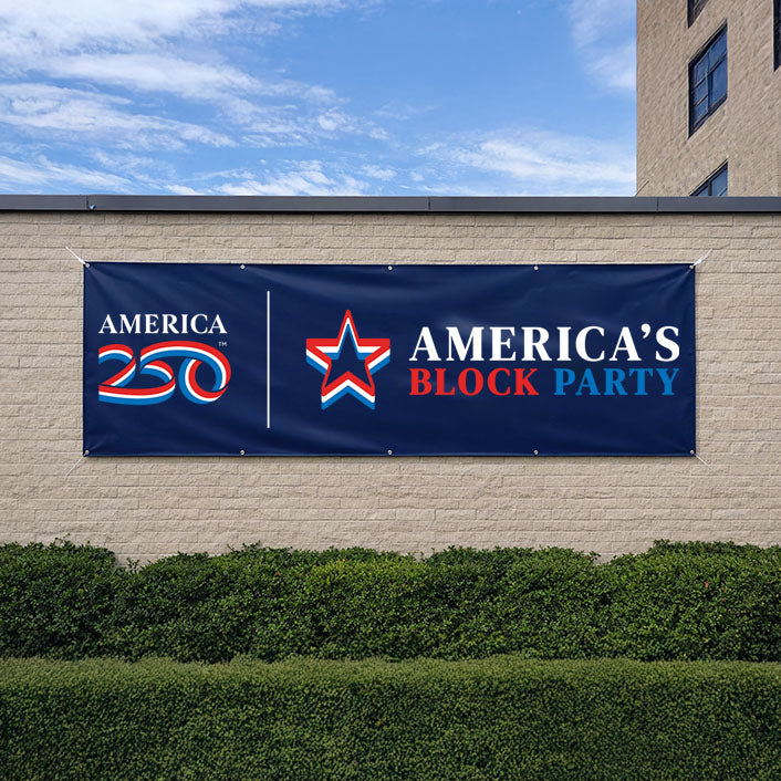 America's Block Party Vinyl Banner - 4'x12'
