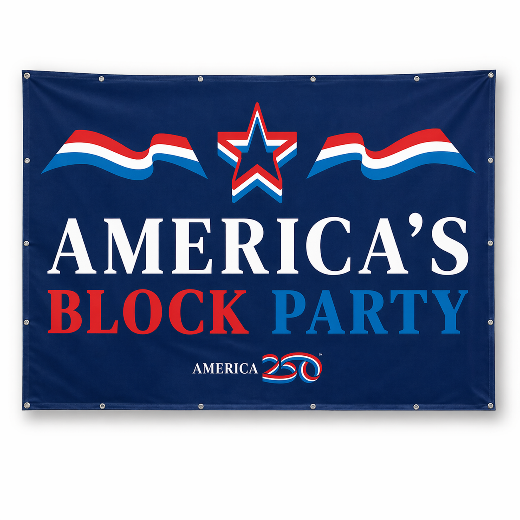 America's Block Party Vinyl Banner - 5'x6'