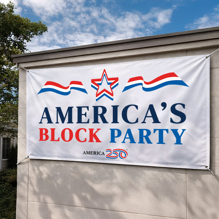 America's Block Party Vinyl Banner - 2'x4'