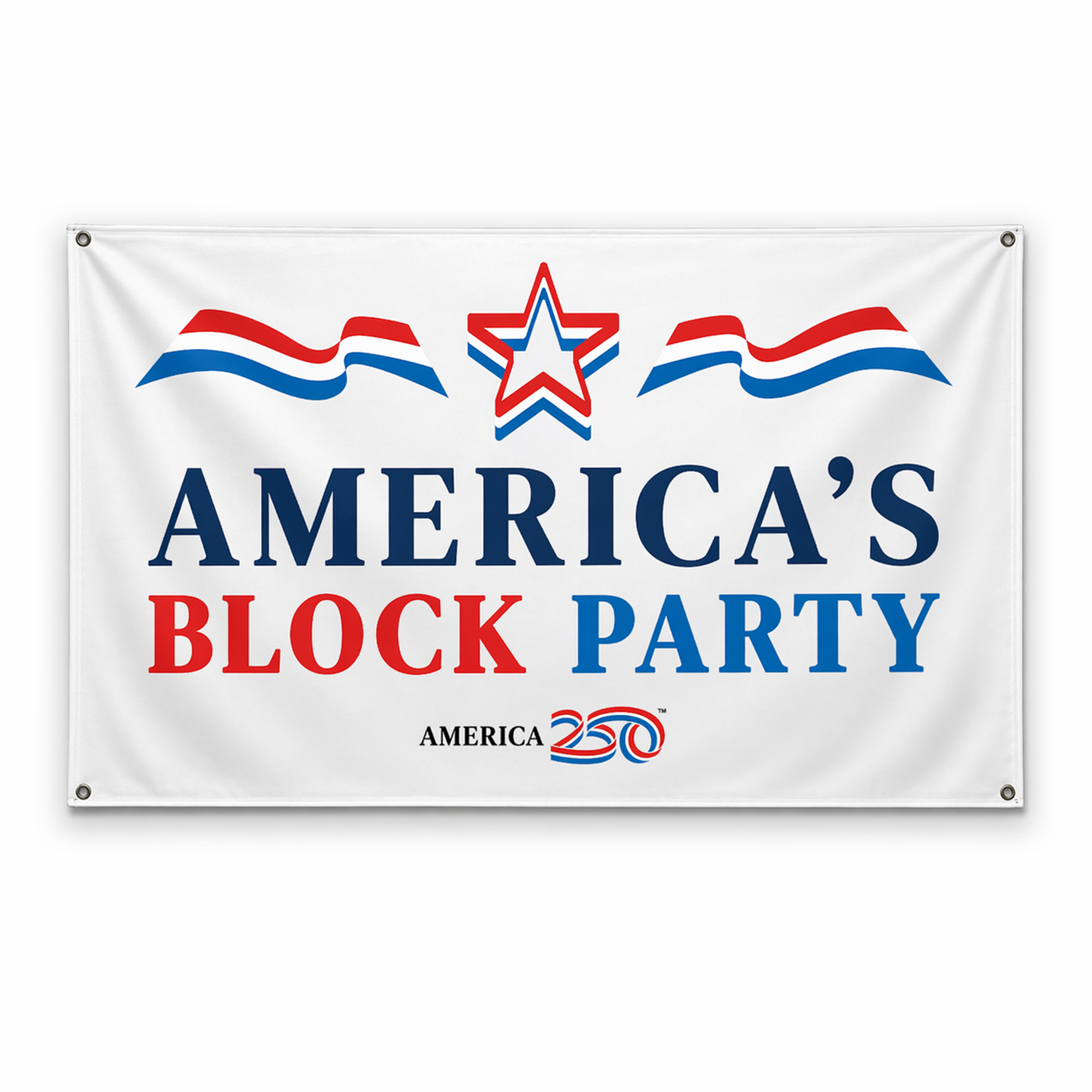 America's Block Party Vinyl Banner - 2'x4'