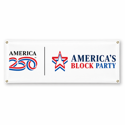 America250 America's Block Party Vinyl Banner - 2'x6'