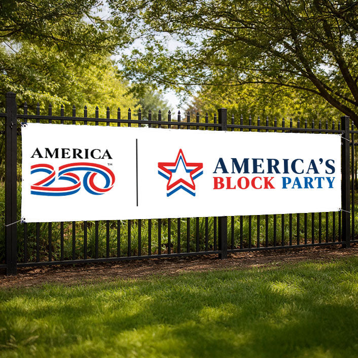 America's Block Party Vinyl Banner - 2'x8'