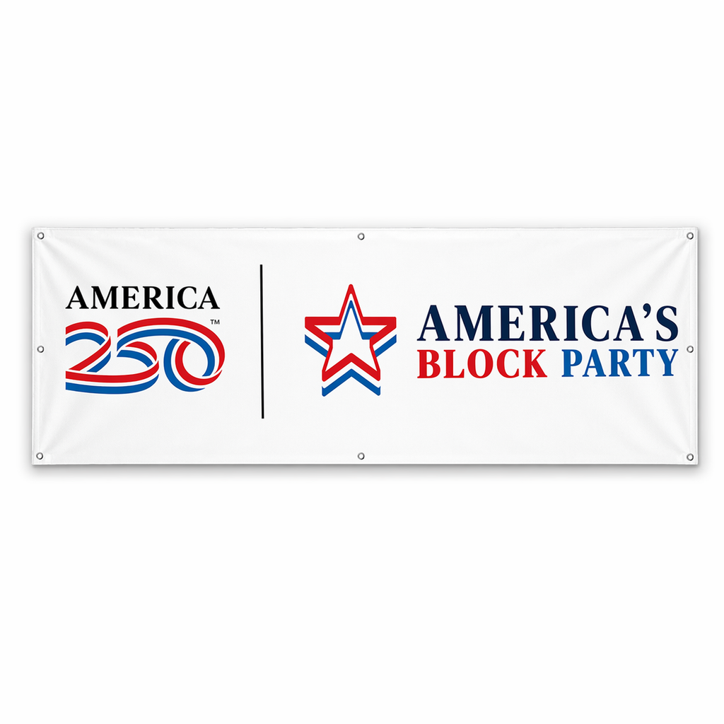 America's Block Party Vinyl Banner - 2'x8'