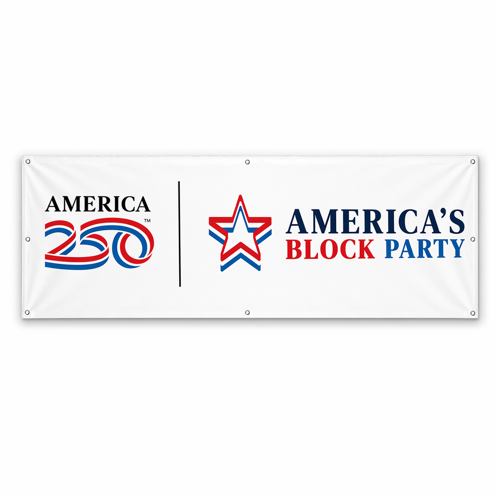 America's Block Party Vinyl Banner - 2'x8'